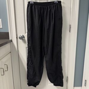 Vintage Nike RARE Black on Black Swoosh Windbreaker Nylon Track Pants Size XL